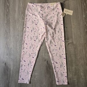 BCBGeneration blush floral performance wear Leggings Size L